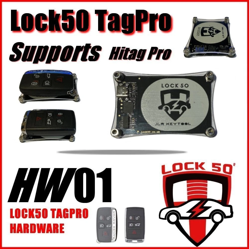 USA JLR Key tool Lost Keys 2010 to 2025 Lock50 TagPro HW01 Key Emulator Kit - Image 2
