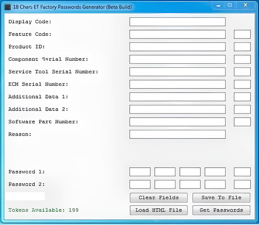 Caterpillar 18 Digit Password Generator